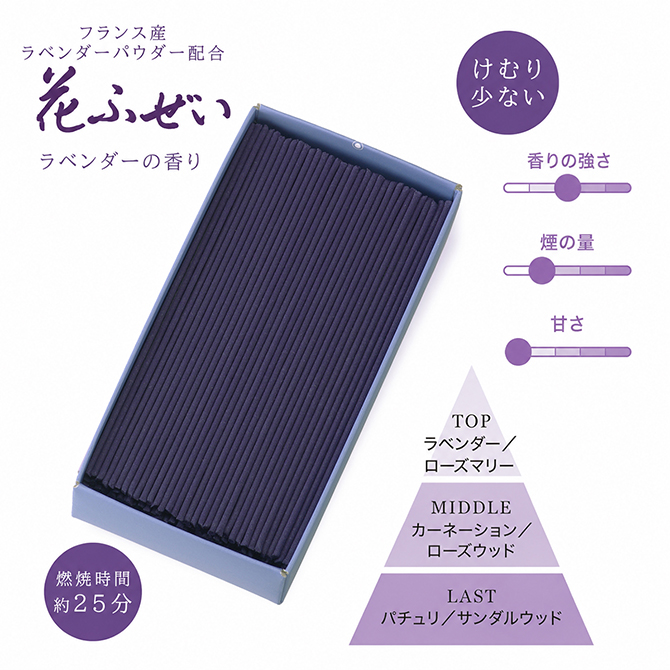花ふぜいラベンダーの香り 煙少香｜カメヤマローソク直営販売店