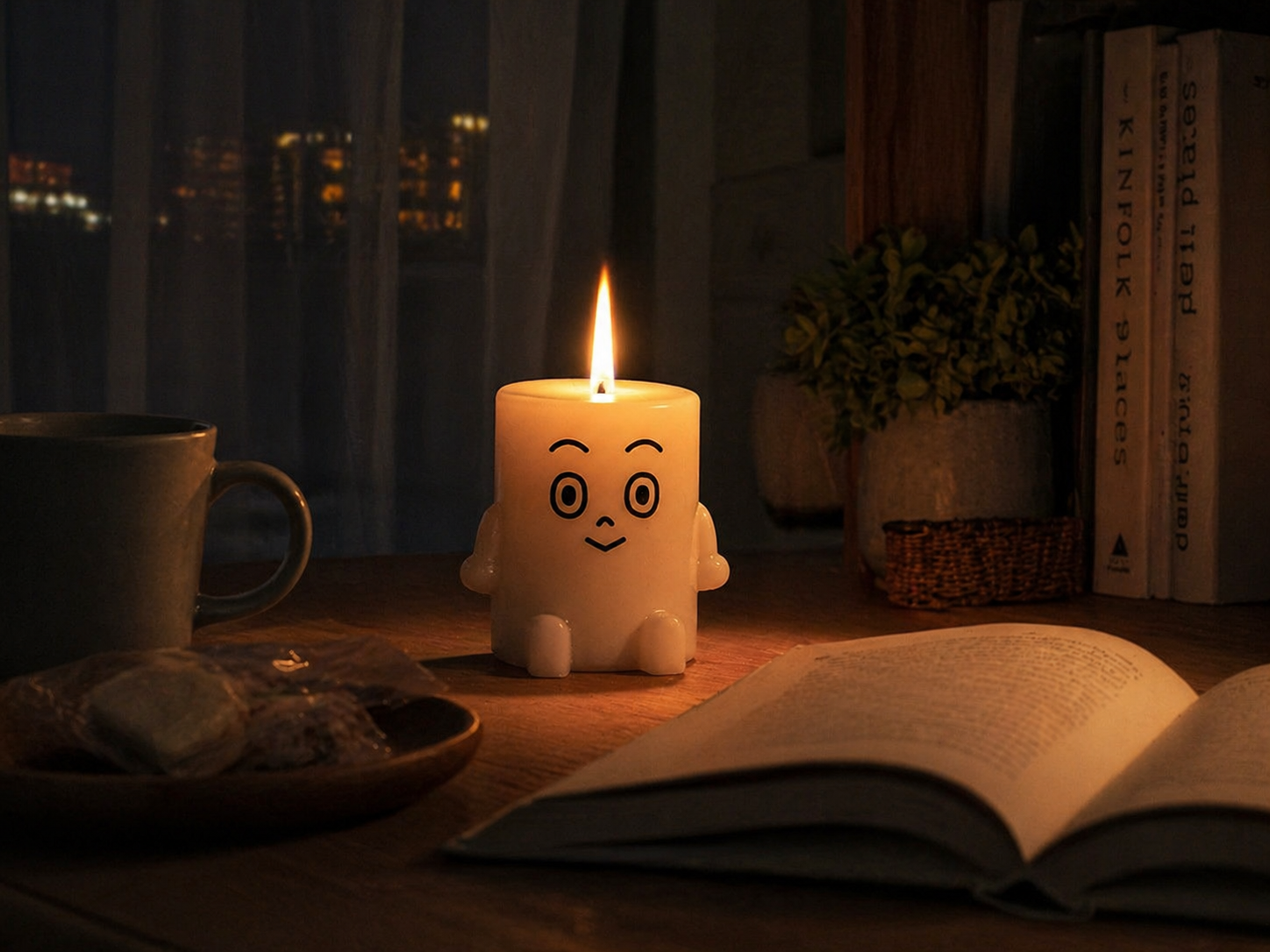 夜に灯るローソくんキャンドル